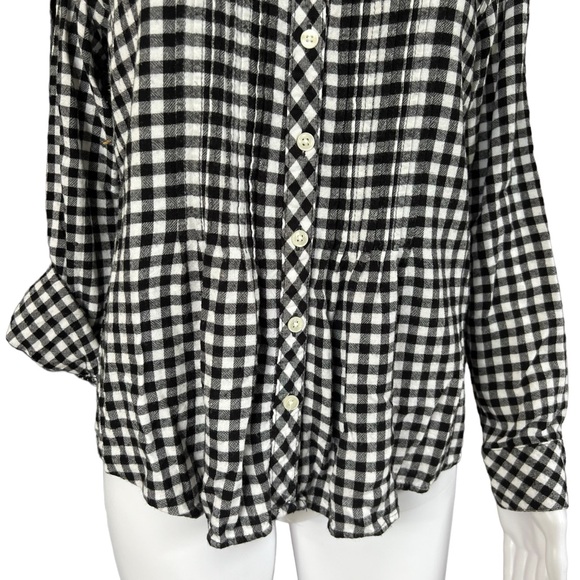 Croft & Barrow - Womens Checkered Peplum Top Sz MDP - Picture 2 of 9